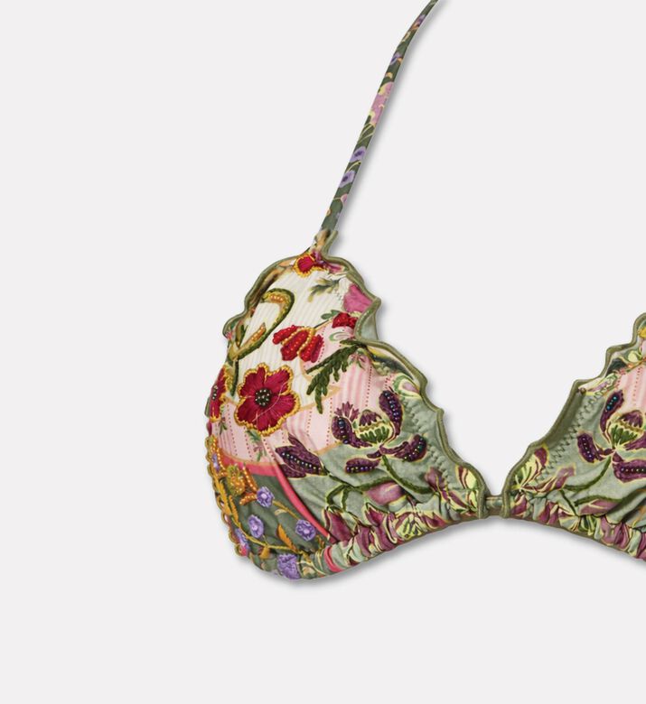 Agua Bendita Embroidered Halter Bikini Top, Packshot View