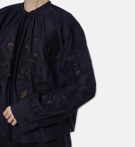 Forte-Forte Floral-embroidery Button Closure Shirt, Model View