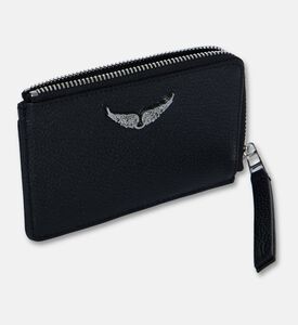 Zadig et Voltaire Leather Flap Pocket Card Holder, Silver, Packshot View