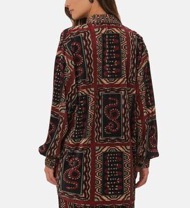 قميص بطيات بأوشحة أفعى