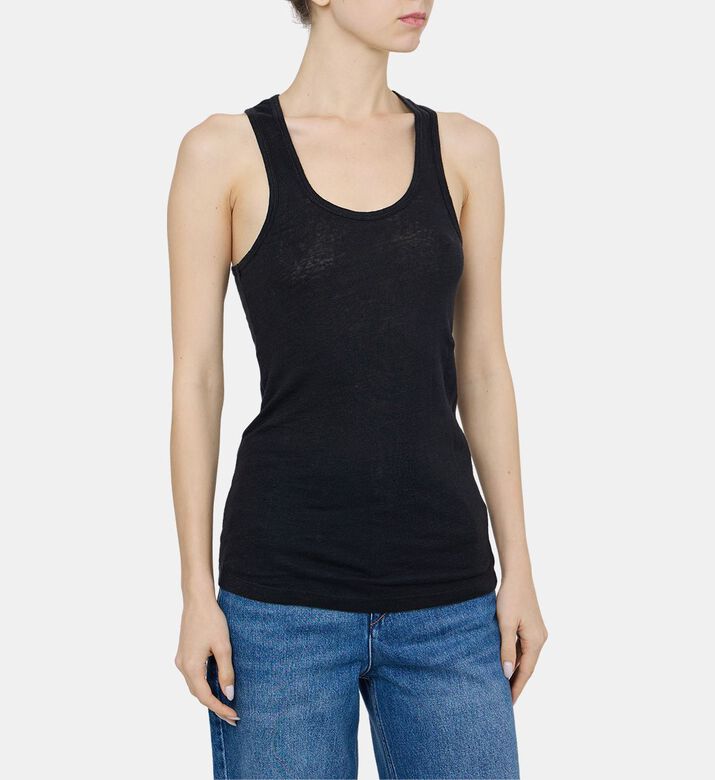 بلوزة بدون أكمام بياقة بشكل في