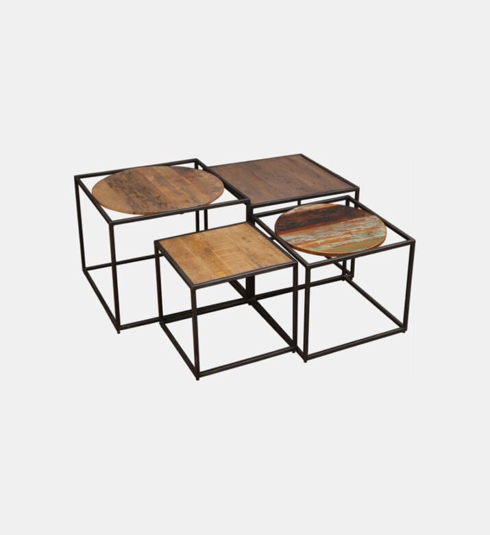 Home Deco and More Quadro Round Top Wooden Coffee Table, Packshot View