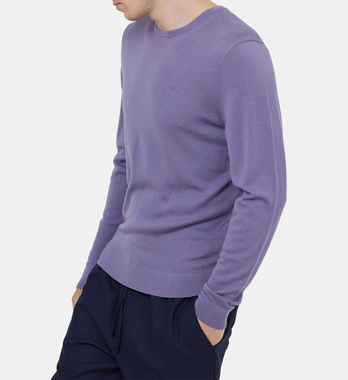 سترة بشعار مطرز من صوف الميرينو