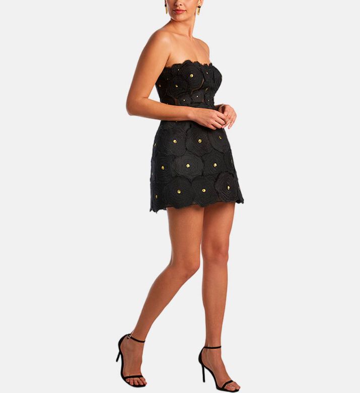 Silk Flowers-applique Corset Dress