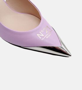 Leather Logo-print Mid-heel Pumps