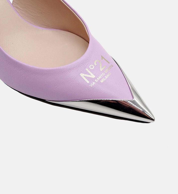 Leather Logo-print Mid-heel Pumps