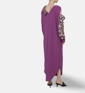 Dalia Al Azem Floral-sequined Maxi Shirt-dress, Model View