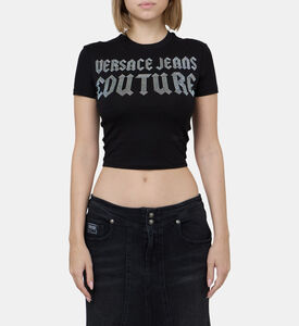 تيشيرت قطن بلوغو بأحجار الراين