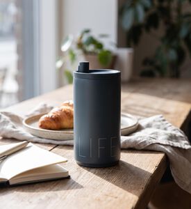 Design Letters Life Tritan Mini Travel Mug, Navy, 350-ml, Model View
