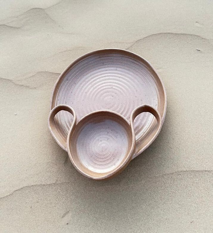 Tohfa Luxe Desert Art Handcrafted Ceramic Chip Dip Platter, Packshot View