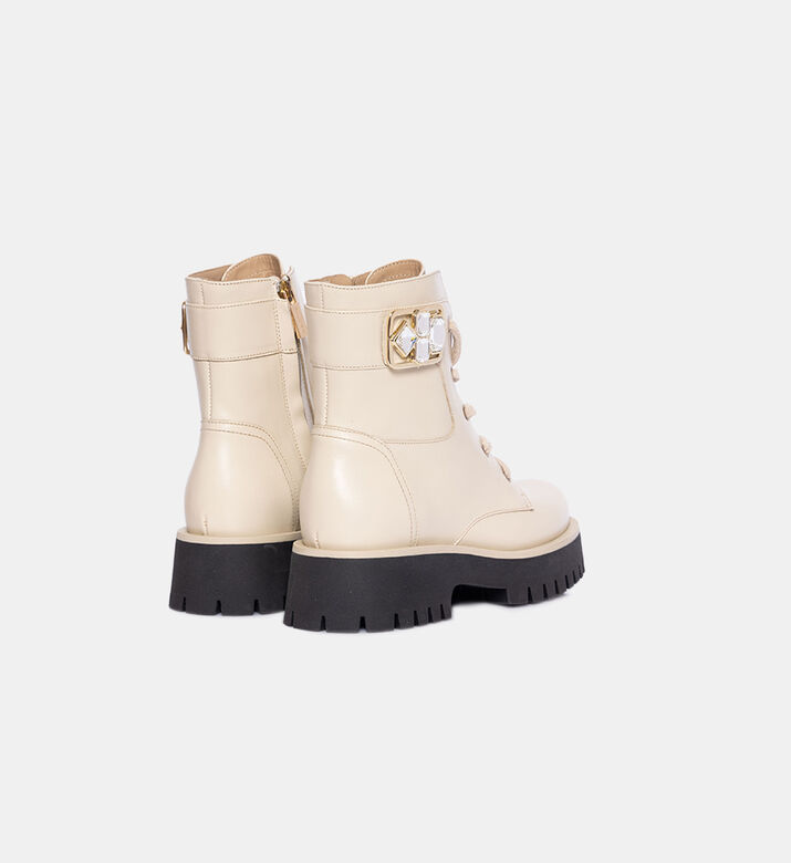 Rhinestone Embellished Calfskin Boots