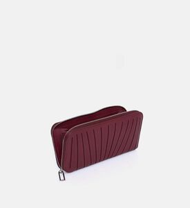 Camille Fournet Pleated Calf Leather Wallet, Burgundy, Packshot View