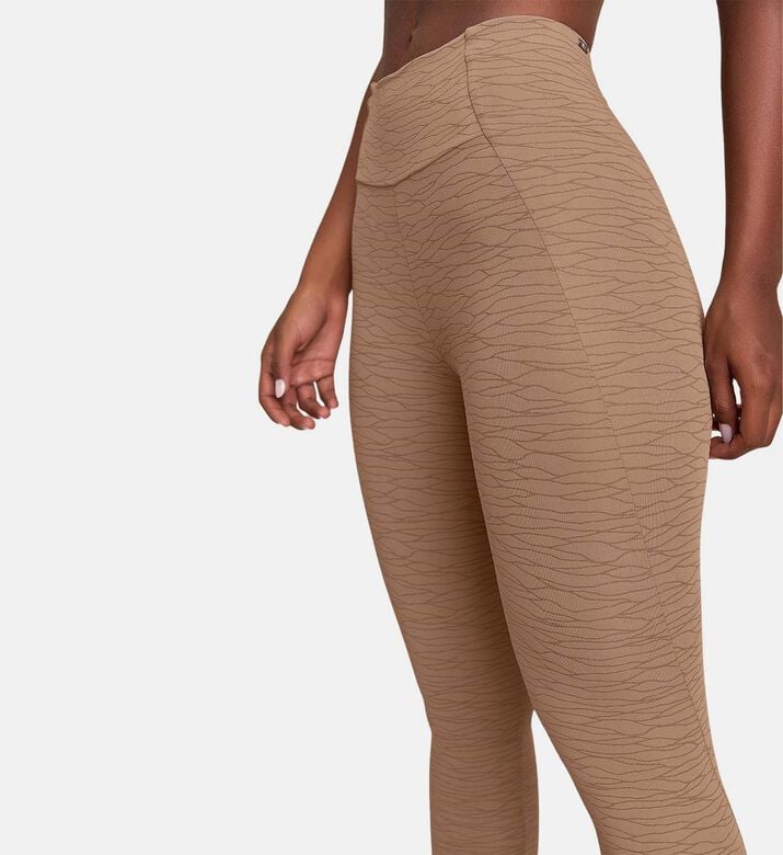 LIVE! Wavy-print High-waisted Leggings, Beige, L, Model View LIVE! Wavy-print High-waisted Leggings, Beige, L, Model View