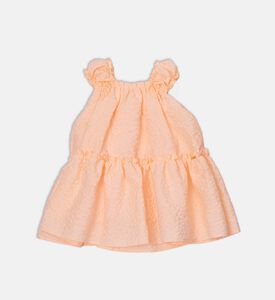 فستان مكشكشة بأكمام مجمعة