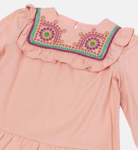 فستان قصير من القطن المطرز