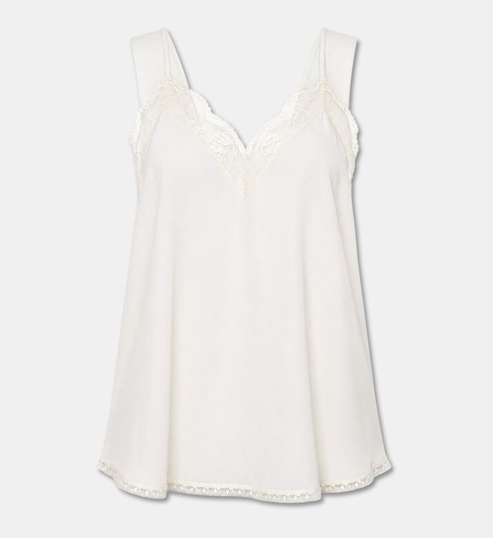 Zadig et Voltaire Christy Lace-accents Sleeveless Dress, Ecru, L, Packshot View
