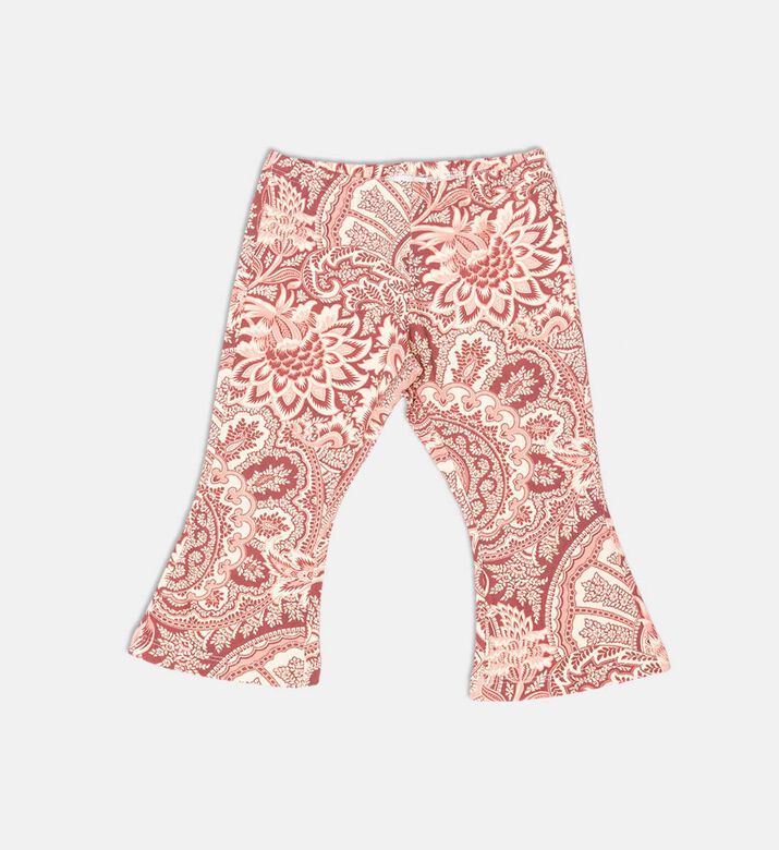 Cotton Floral-print Flared Pants