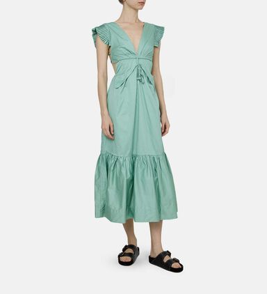 Cotton Ruffled Midi Dress