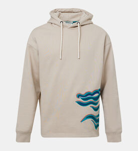 هودي قطن مطرز بموجة