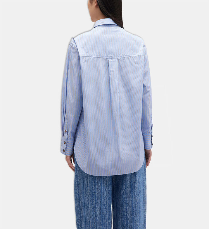 Ganni Oversized Stripe-print Shirt, Model View