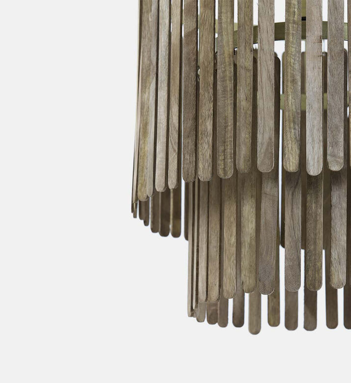 Light and Living Gularo D45 Wood Pendant Lamp, Brown, 45x45x43-cm, Packshot View