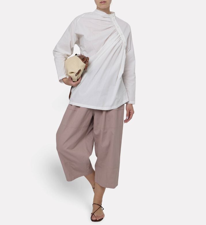 Dawei Elastic Waistband Regular-fit Pants, Model View