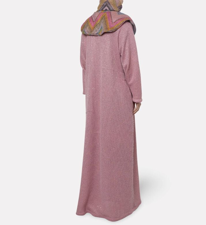 Dalia Al Azem Chevron-print Dress Cardigan 3-piece Set, Model View