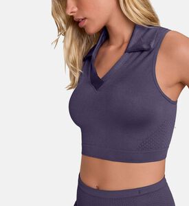 LIVE! Polo-style Cropped Top, Blue, M, Model View