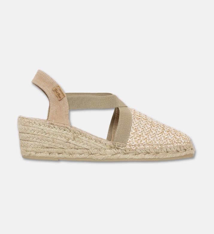 Toni Pons Terra-ra Textile Raffia Mid-wedge Closed-toe Espadrille, Beige, Eu-42, Packshot View