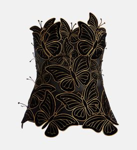 كورسيه بتطريزات فراشات لامعة