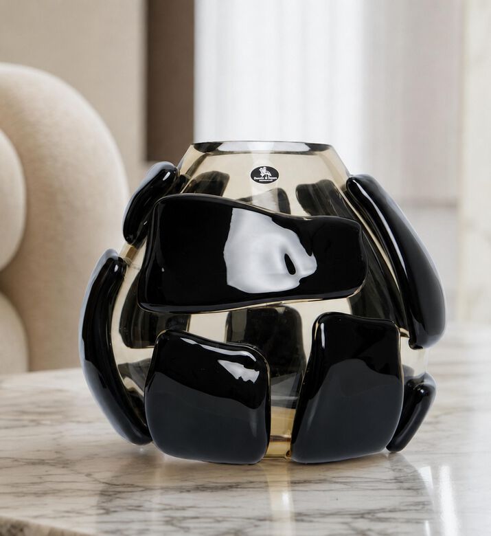 Duccio Di Segna Crystal Patchwork Low Vase, Model View