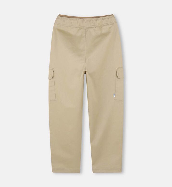 Elastic Waistband Embroidered Logo Cargo Pants