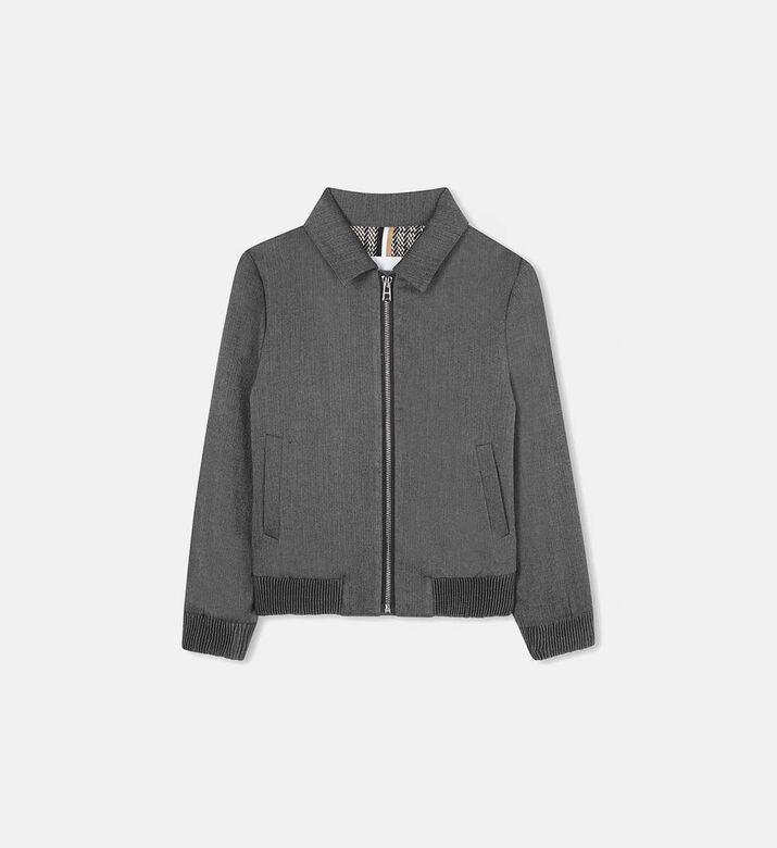 Herringbone-effect Double-b Badge Jacket