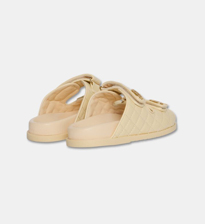 Arezzo Quilted Flatform Slippers, Yellow, Eu-40, Packshot View