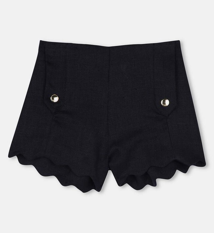 Scalloped Hem Shorts
