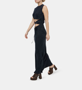 Front Cut Sleeveless Midi Dress