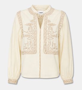 Ba&sh Embroidered Cotton Blouse, Packshot View
