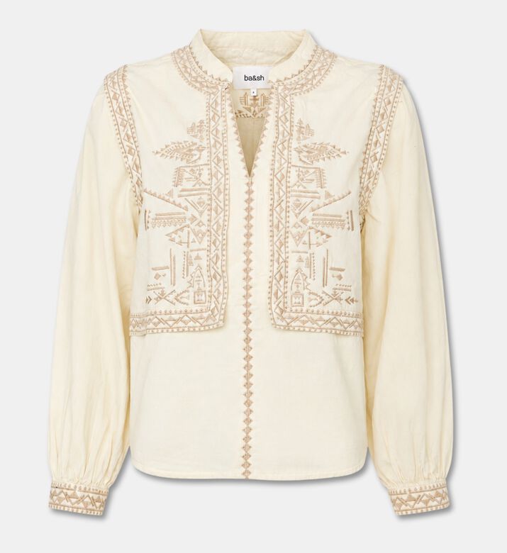 Ba&sh Embroidered Cotton Blouse, Packshot View