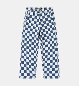 Ataru Blue Check Elastic Waist Pants