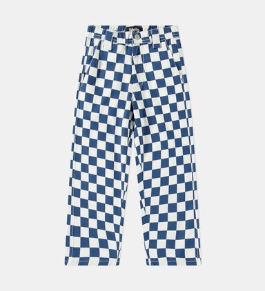 Ataru Blue Check Elastic Waist Pants