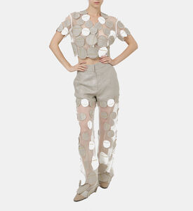 Sofia Silk Hemp Logo Appliqué Cropped Jacket