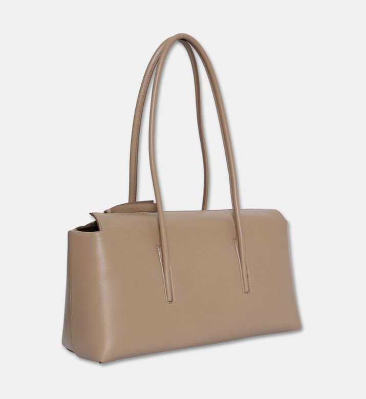 Demellier Slim Shoulder Tote Bag, Taupe, Packshot View