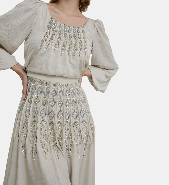 Sequin Embellished Flared Dress