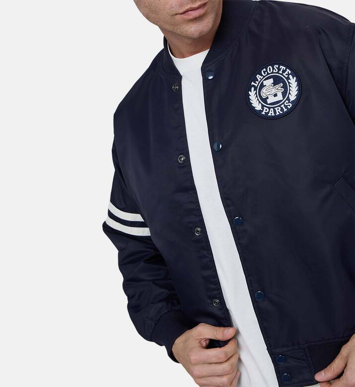 Embroidered Badge Water-repellent Bomber Jacket