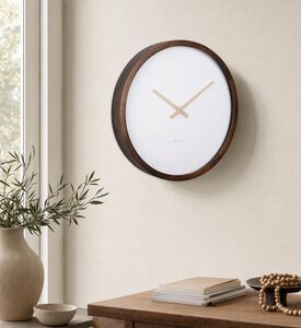 Karlsson Ancho Wooden Edge Wall Clock, Brown, 50x8-cm, Model View