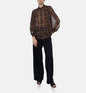 The Kooples Leopard-print Sheer Shirt, Model View