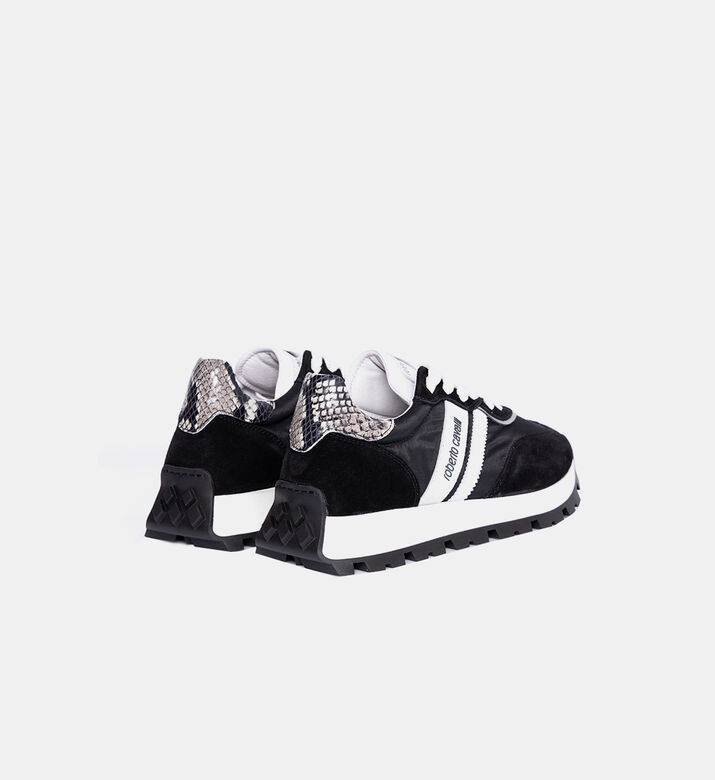 Logo Printed Lace-up Leather Sneakers