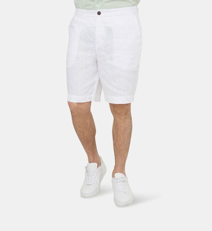 Linen High Waist Bermuda Shorts