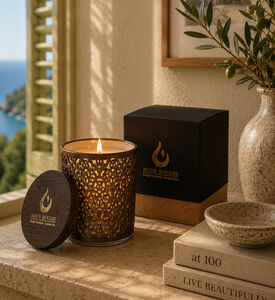 Nour Bougie Stockholm Candle, Silver, 9-cm, Packshot View