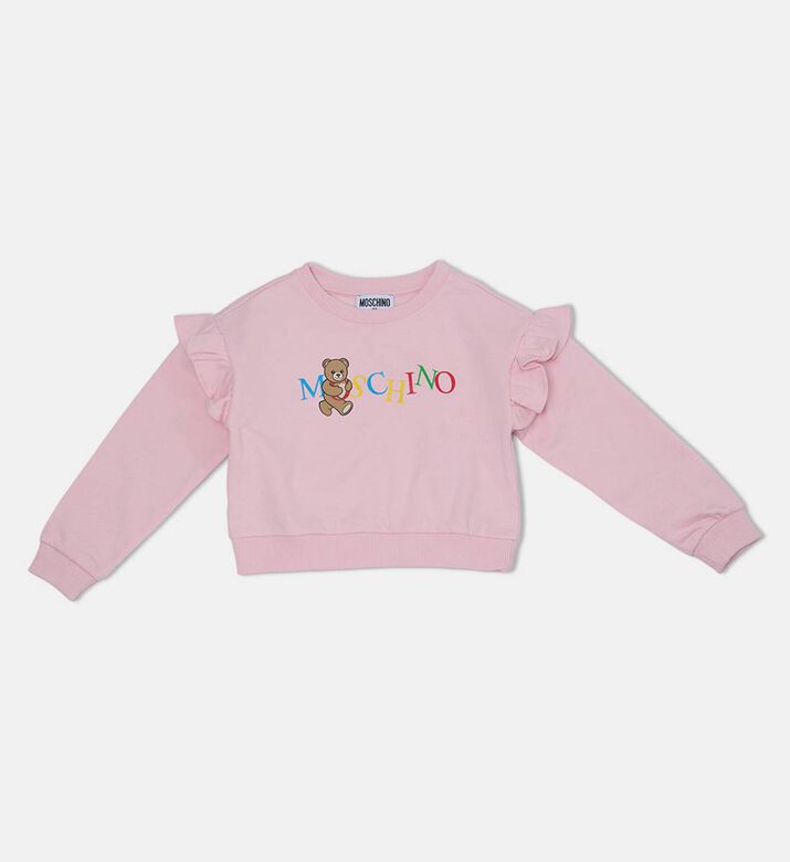 Teddy Bear-print Logo-print Frilled T-shirt